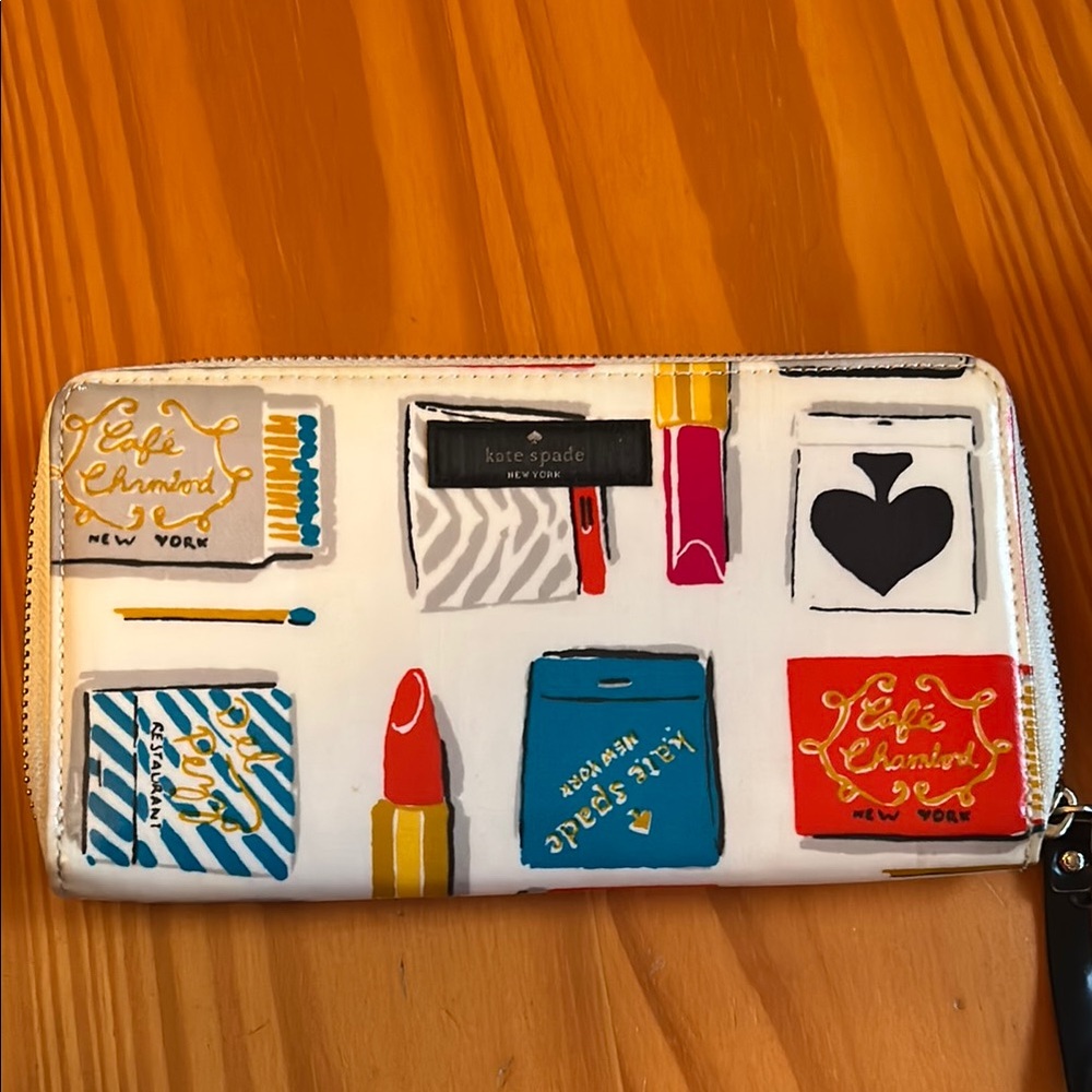 Kate Spade Red and White Wallet with Playful Design